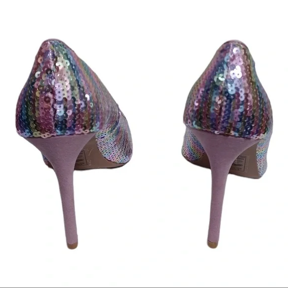 PINK and blue sequin closed toe pumps by Shoe Republic LA various sizes - Picture 9 of 12